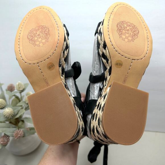 New Vince Camuto Roreka Platform Raffia Heel Sandals Black Women's 6 NWOB - Picture 10 of 10